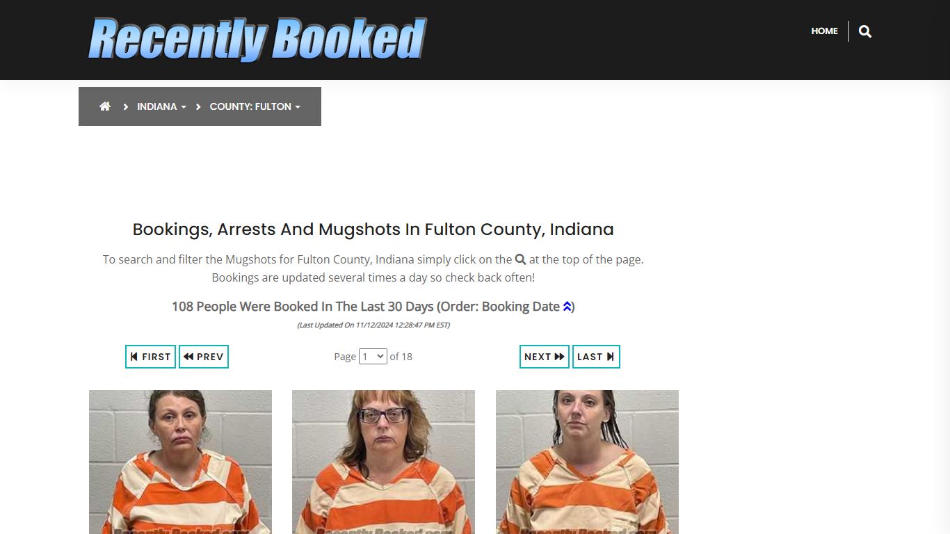 Bookings, Arrests and Mugshots in Fulton County, Indiana - Recently Booked